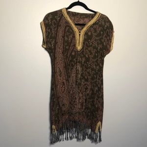 Vintage Paisley Fringe Dress